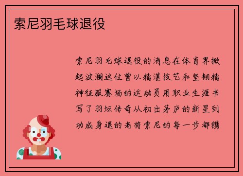 索尼羽毛球退役